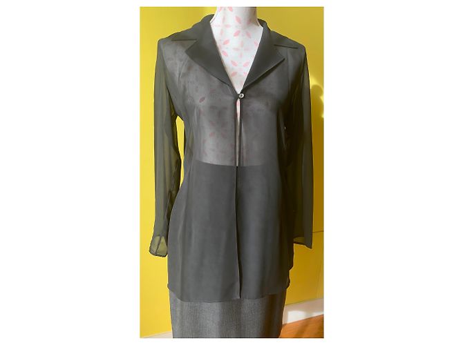 Camicia Marella in seta nera trasparente Nero - vista 6