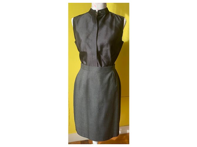 Falda de lana gris Loro Piana - vista 7