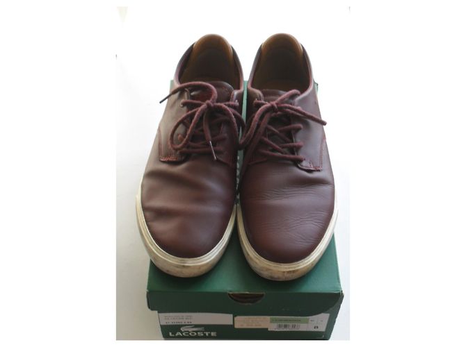 Scarpa Lacoste in vera pelle Bordò - vista 4