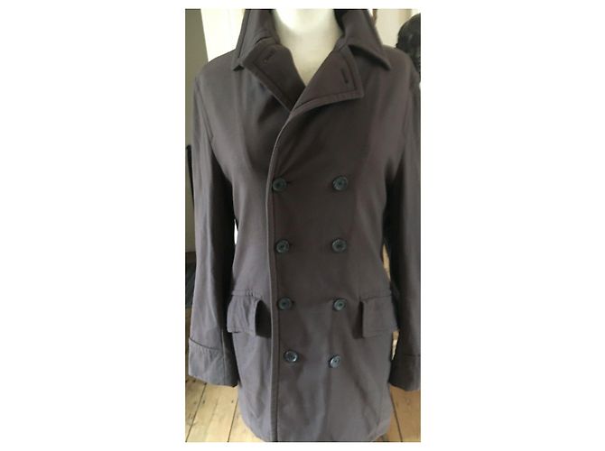 Dries Van Noten Gabardina corta de lona Castaño - vista 3