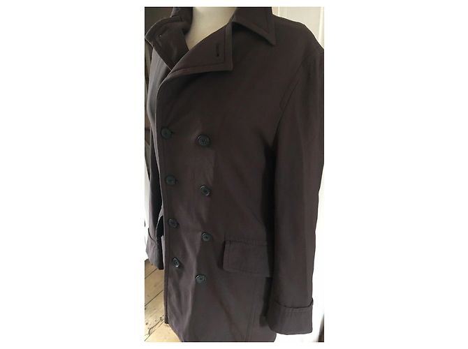 Dries Van Noten Gabardina corta de lona Castaño - vista 6