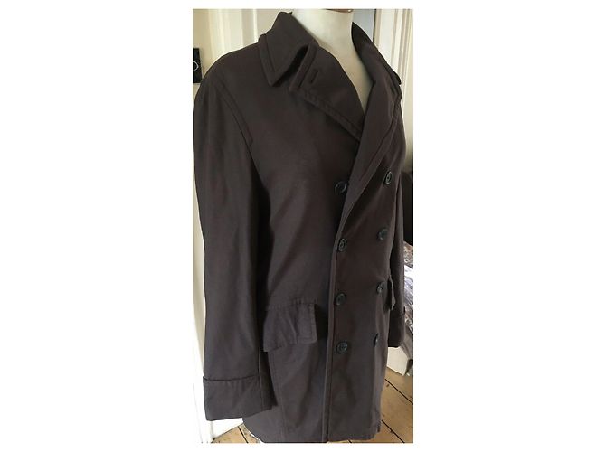 Dries Van Noten Gabardina corta de lona Castaño - vista 7