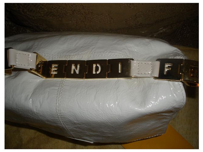 Fendi Baguette Tasche Creme Lackleder Roh - Ansicht 4