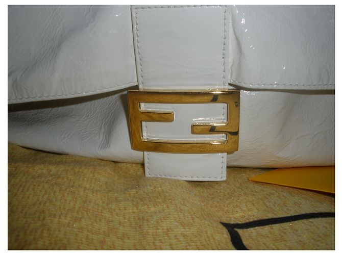 Fendi Baguette Tasche Creme Lackleder Roh - Ansicht 6