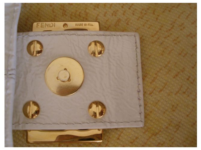 Fendi Baguette Tasche Creme Lackleder Roh - Ansicht 7