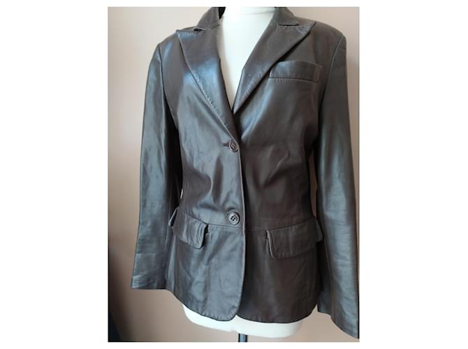 Max Mara Lederjacke Schokolade - Ansicht 16