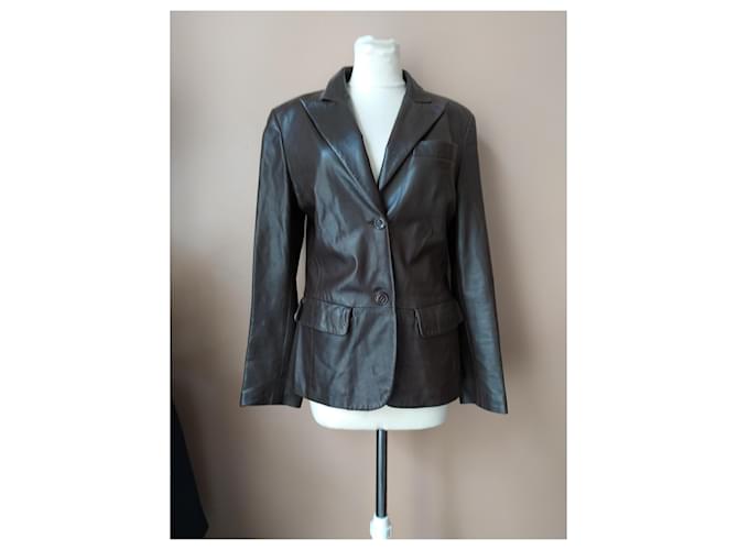 Max Mara Lederjacke Schokolade - Ansicht 17