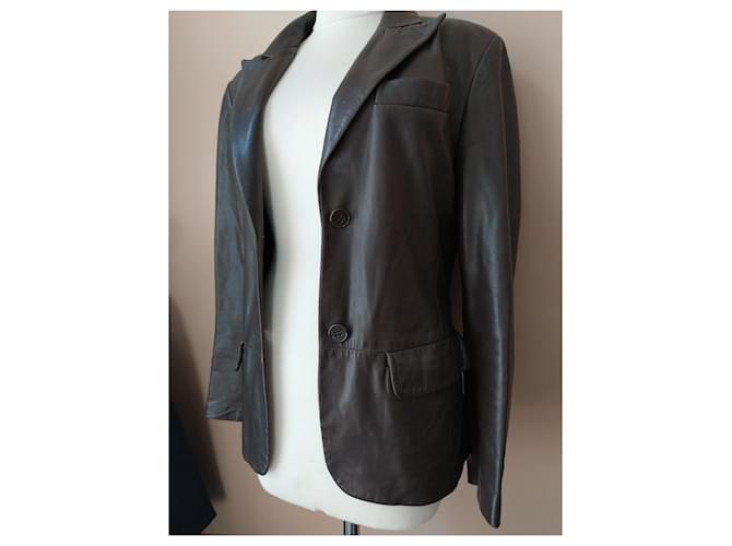 Max Mara Lederjacke Schokolade - Ansicht 18
