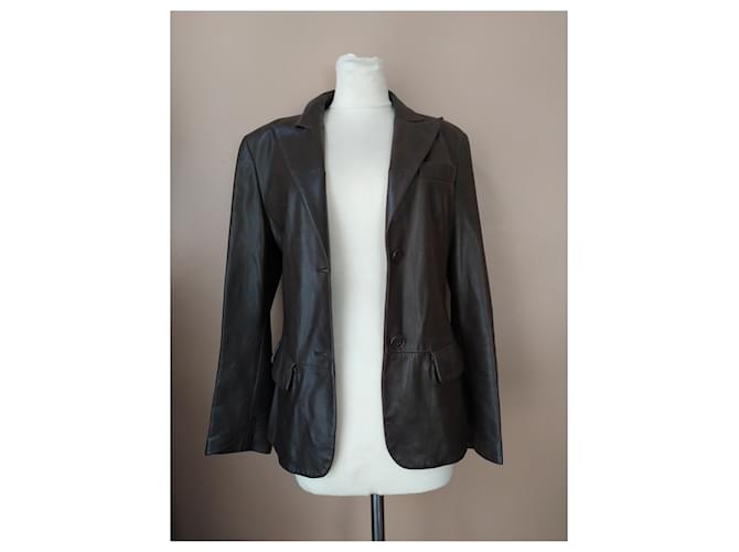 Max Mara Lederjacke Schokolade - Ansicht 19