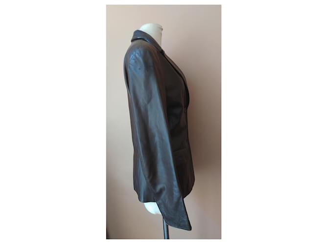 Max Mara Lederjacke Schokolade - Ansicht 3