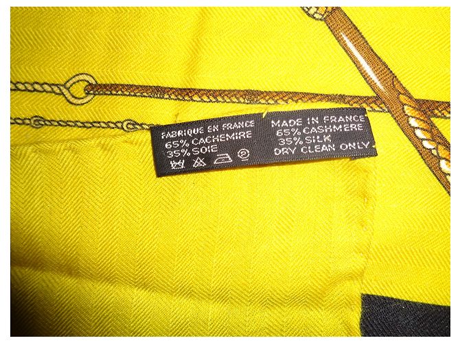 Hermès Clic Clac Schal aus Kaschmir und Seide Mehrfarbig 90cm Mehrfarben - Ansicht 6