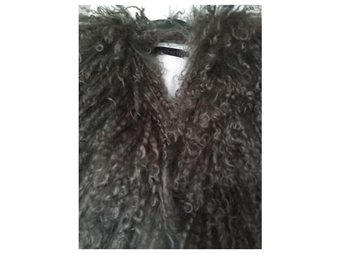 Autre Marque Chaqueta de piel de conejo chocolate - vista 3
