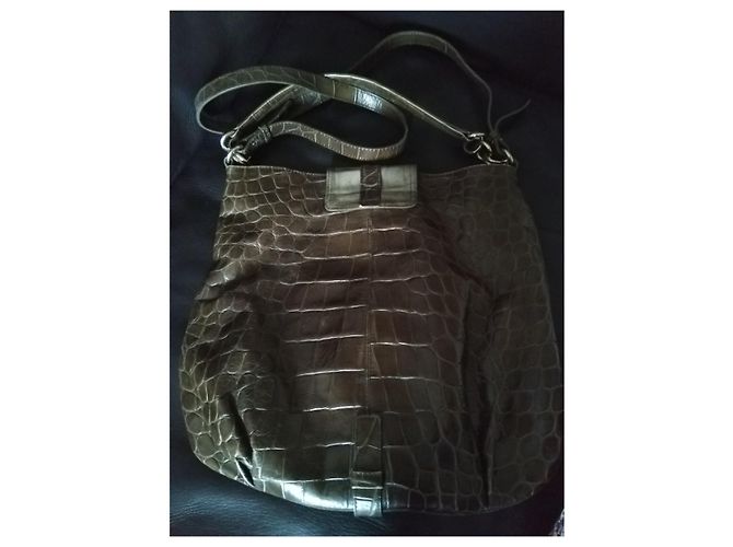 Borsa a tracolla Furla in pelle e pelle di cervo verde oliva - vista 3