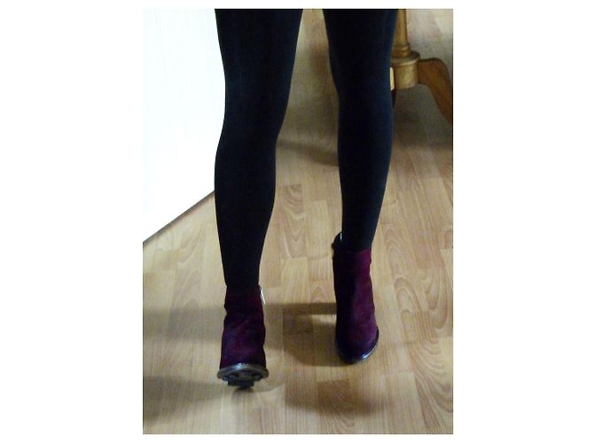 Botines Paul Smith de piel de ciervo negro y burdeos - vista 6