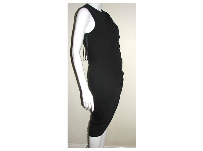 Dkny Schwarzes langes Kleid, NEU - Ansicht 8