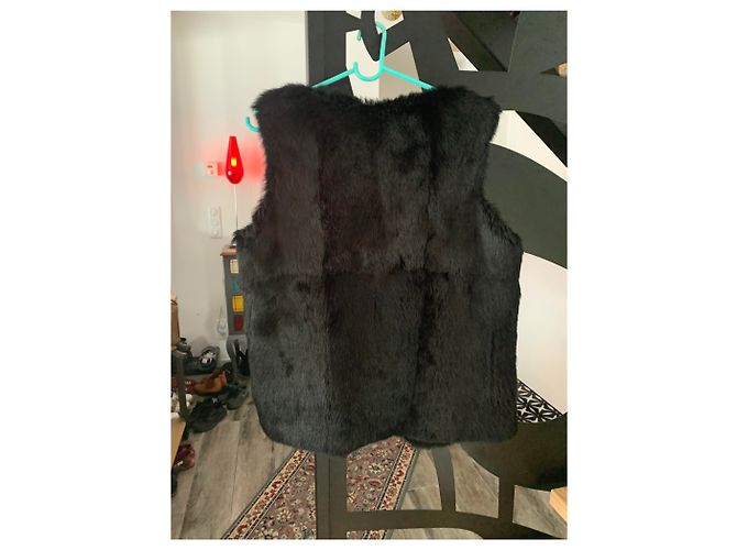 Gerard Darel Chaqueta sin mangas de piel de conejo Marrón oscuro - vista 2
