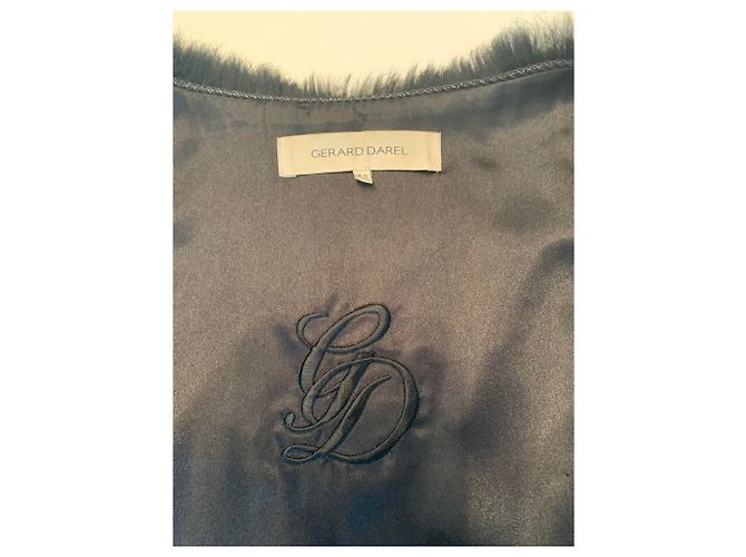 Gerard Darel Chaqueta sin mangas de piel de conejo Marrón oscuro - vista 4