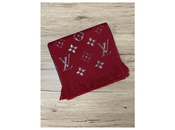 Sciarpa Louis Vuitton Logomania rosso - vista 3