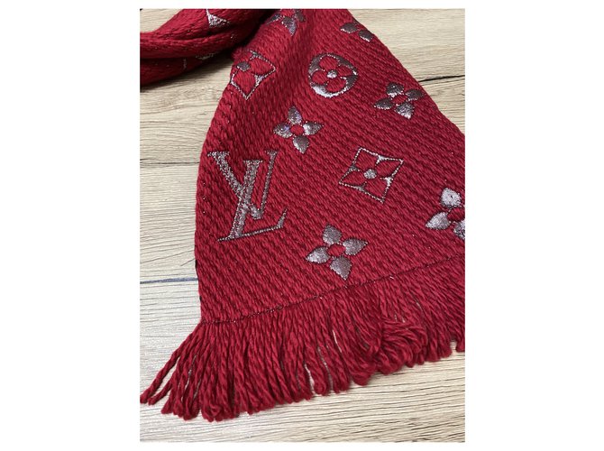 Sciarpa Louis Vuitton Logomania rosso - vista 4