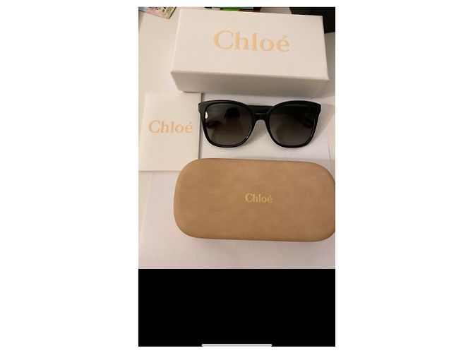 Gafas de sol cuadradas Chloé negras de acetato Negro - vista 2