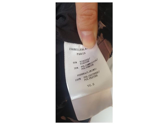 Autre Marque Isabelle Blanche Hose aus schwarzem Samt mit Blumenprint - Ansicht 5