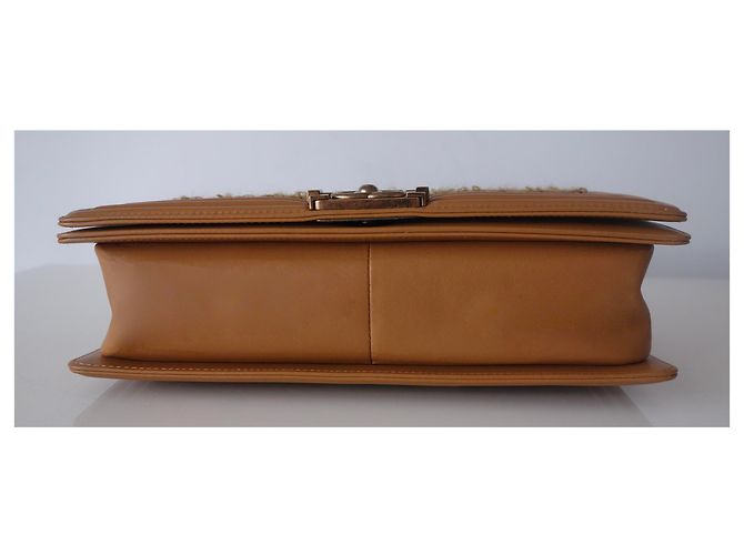 BORSA CHANEL BOY TWEED GOLD D'oro - vista 7