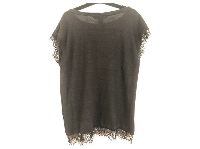 Marc by Marc Jacobs Schwarzes Leinenoberteil mit Spitzendetails - Ansicht 4