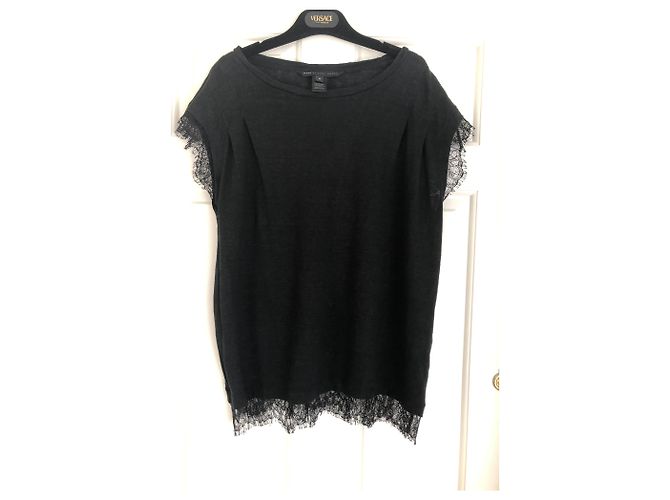 Marc by Marc Jacobs Schwarzes Leinenoberteil mit Spitzendetails - Ansicht 5