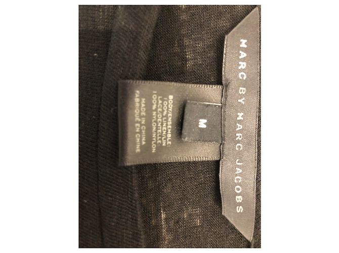 Marc by Marc Jacobs Schwarzes Leinenoberteil mit Spitzendetails - Ansicht 6