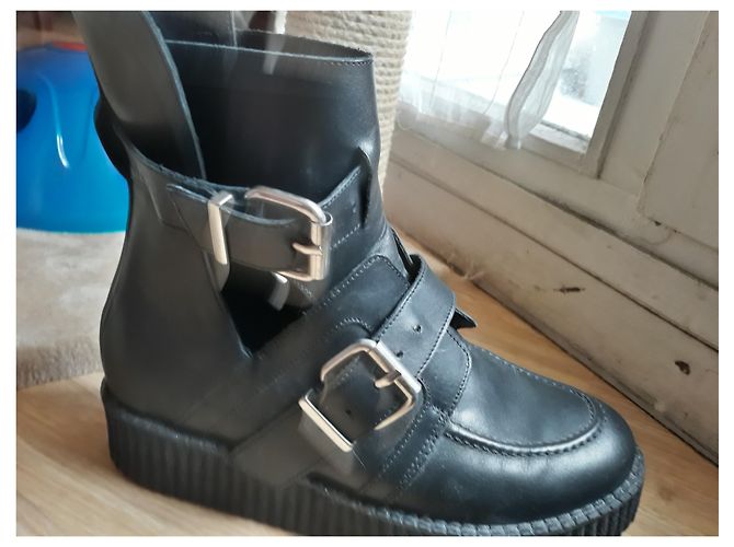 Botines Maje de cuero negro 38 - vista 4