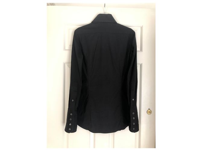 Camisa Dsquared2 Slim Fit Negra de Algodón con Botones Logo Negro - vista 2