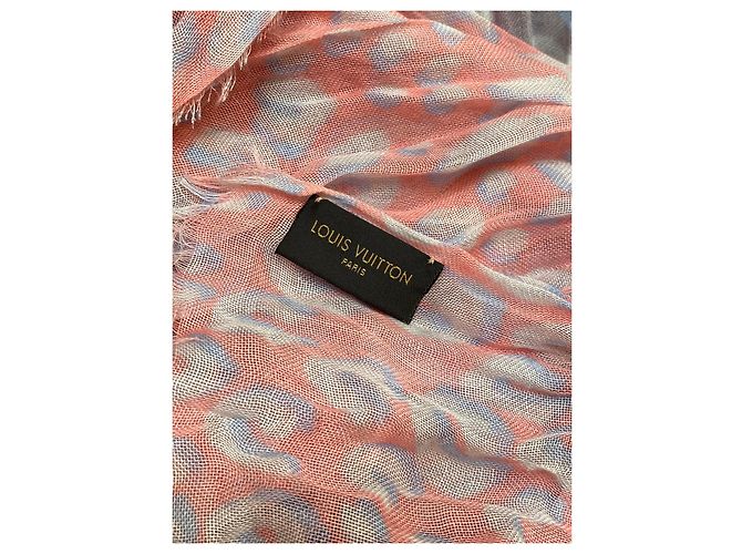 Louis Vuitton Pink Cashmere Leopard Stole Stephen Sprouse Rosa - vista 3