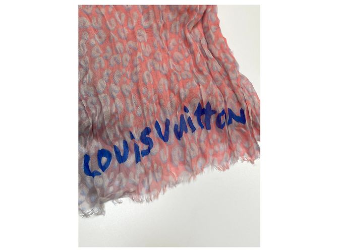 Louis Vuitton Pink Cashmere Leopard Stole Stephen Sprouse Rosa - vista 9