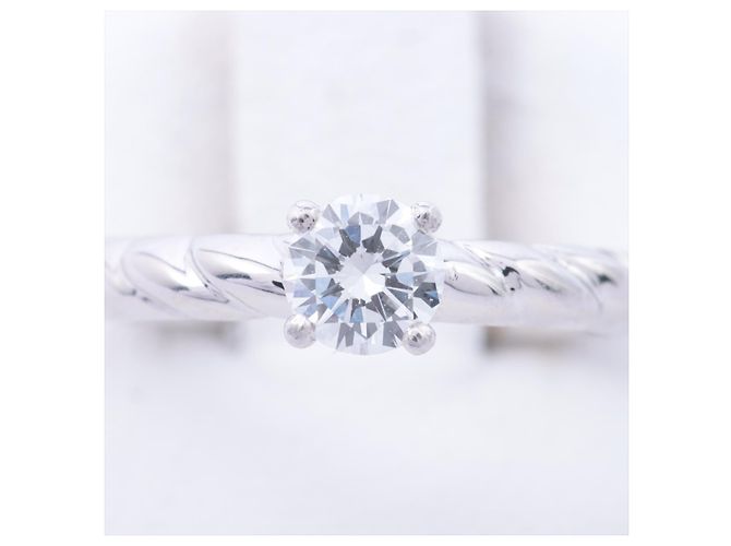 Chaumet Diamant Platin Torsade de Chaumet Solitaire Verlobungsring 0.33Cts Silber - Ansicht 3