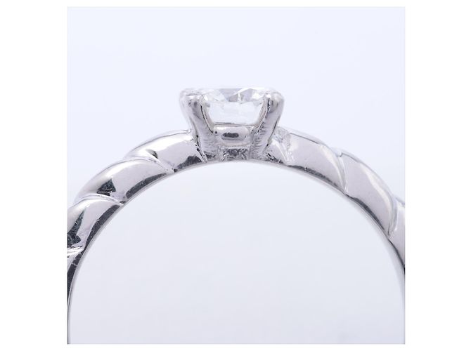 Chaumet Diamant Platin Torsade de Chaumet Solitaire Verlobungsring 0.33Cts Silber - Ansicht 4