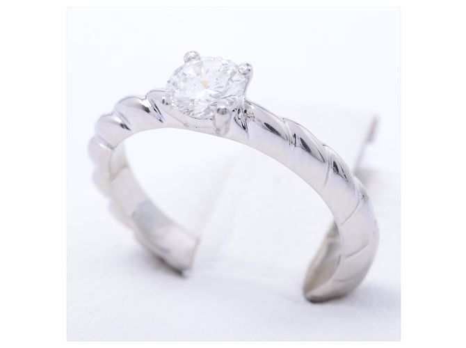 Chaumet Diamant Platin Torsade de Chaumet Solitaire Verlobungsring 0.33Cts Silber - Ansicht 8