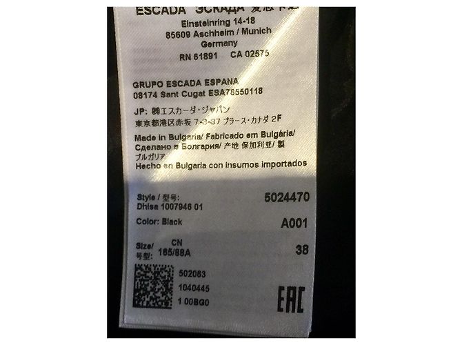 Escada wool dress with shawl collar Black White - view 8