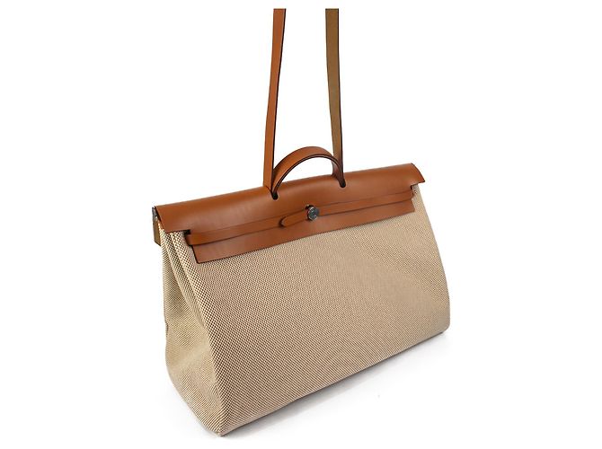 Hermès clássico Herbag zip GM Bege - vista 6