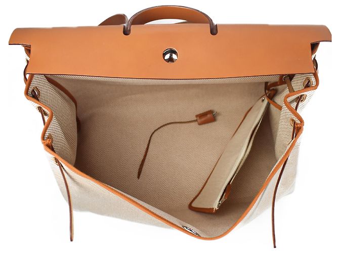 Hermès clássico Herbag zip GM Bege - vista 8