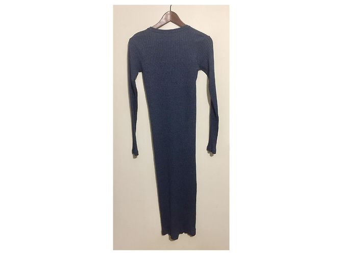 Autre Marque Vestido largo Trial de algodón de canalé Azul - vista 5