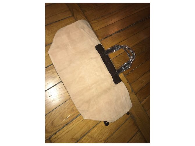 Borsa cabas Fendi Pelliccia beige e marrone scuro pelle - vista 2