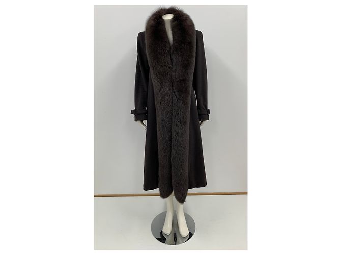 Abrigo Max Mara de Lana Marrón Oscuro - vista 10