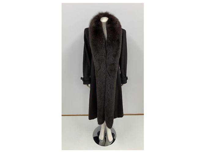Abrigo Max Mara de Lana Marrón Oscuro - vista 11