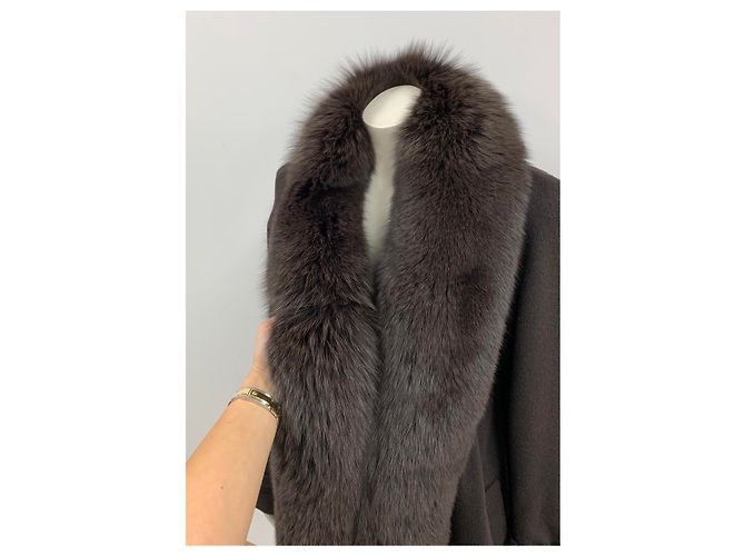 Abrigo Max Mara de Lana Marrón Oscuro - vista 13
