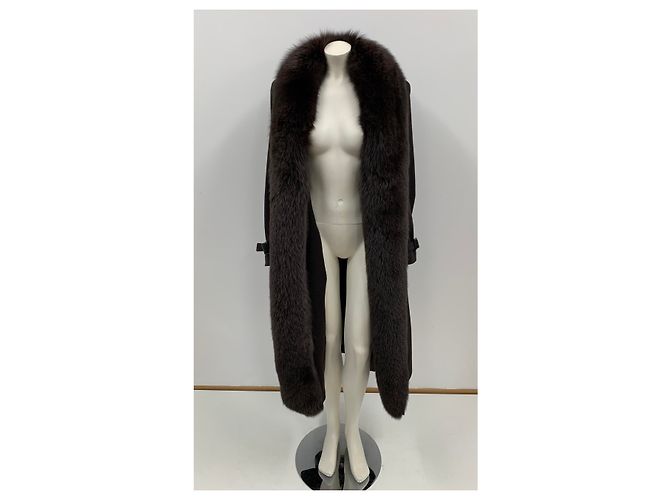 Abrigo Max Mara de Lana Marrón Oscuro - vista 14