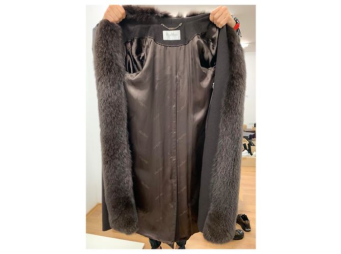 Abrigo Max Mara de Lana Marrón Oscuro - vista 16