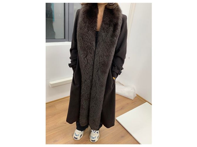 Abrigo Max Mara de Lana Marrón Oscuro - vista 20