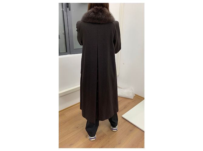 Abrigo Max Mara de Lana Marrón Oscuro - vista 21
