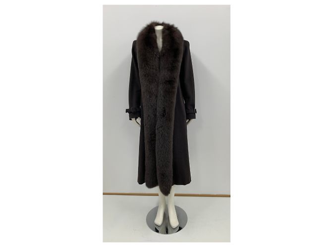Abrigo Max Mara de Lana Marrón Oscuro - vista 4
