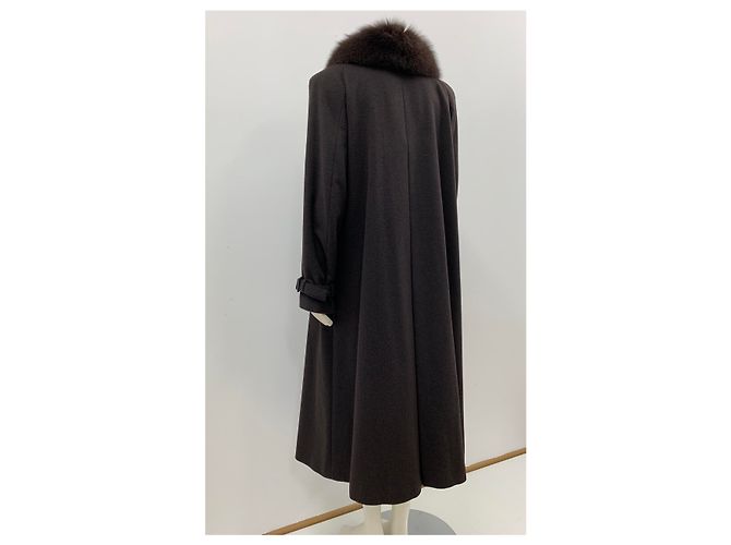 Abrigo Max Mara de Lana Marrón Oscuro - vista 7